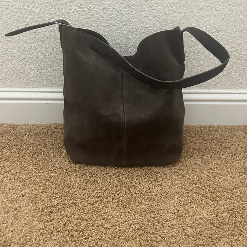 Mango Chocolate Brown Suede Bag